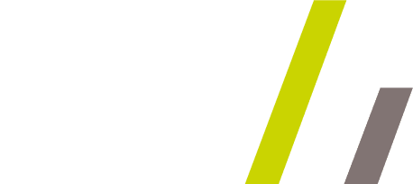Lime green and grey logo for Flo